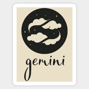 Gemini Zodiac Sign Dreamy Clouds Artwork Sticker